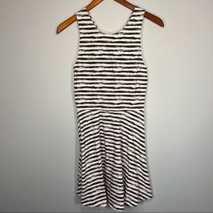 American Eagle Outfitters Striped Criss Cross Cutout Dress Womens S Stretch